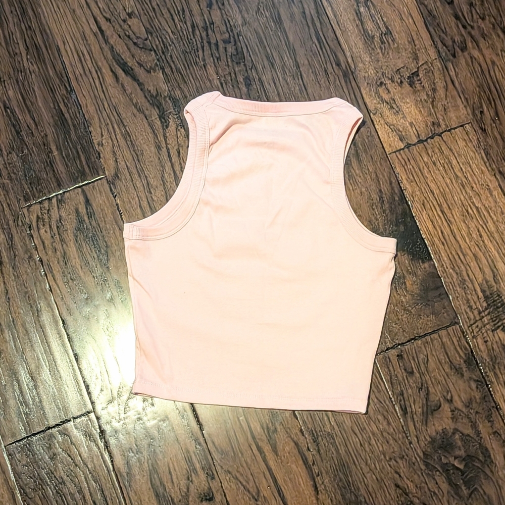Pink Crop Tank Top with Strawberry Shortcake Print - Picture 2 of 4